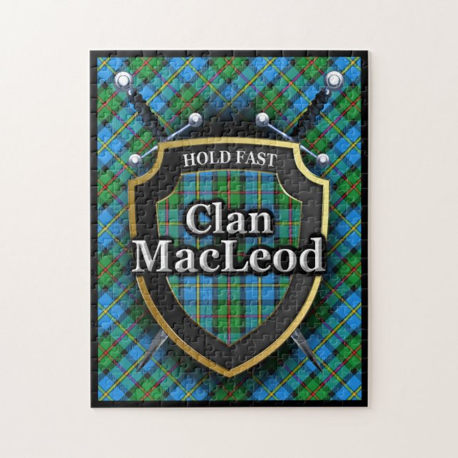 Puzzle MacLeod Clan Harris Tartan y Shield (Vertical)