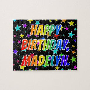 Puzzle "MADELYN" Nombre, Diversión "FELIZ CUMPLEAÑOS"