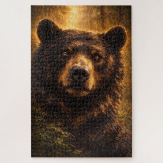 Puzzle Madera Dorada | Arte de Vida Silvestre de Oso | Ro