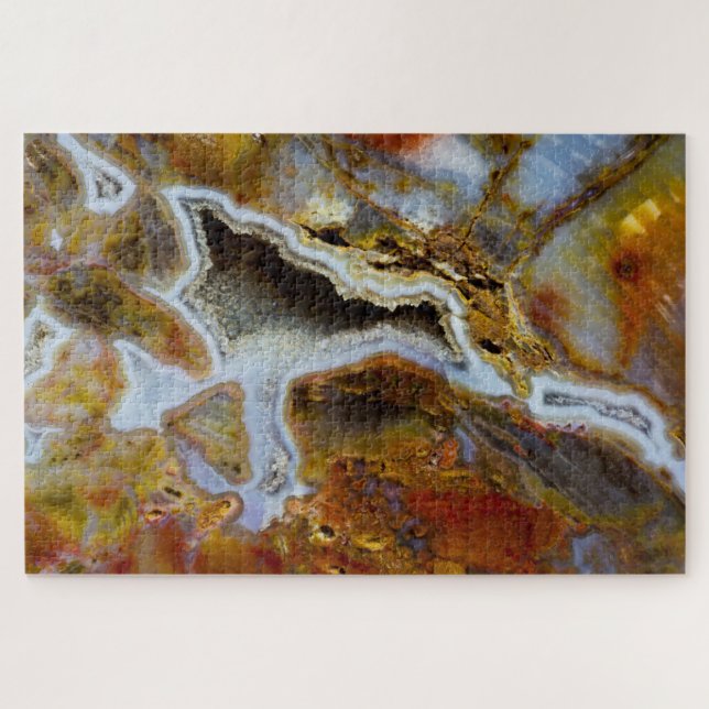 Puzzle Madera Petrificada Con Cristales (Horizontal)