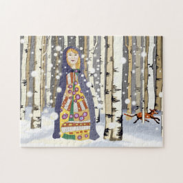 Puzzle Maderas de abedul de invierno