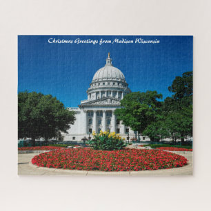 Puzzle Madison Wisconsin. Felicitaciones de Navidad Rompe