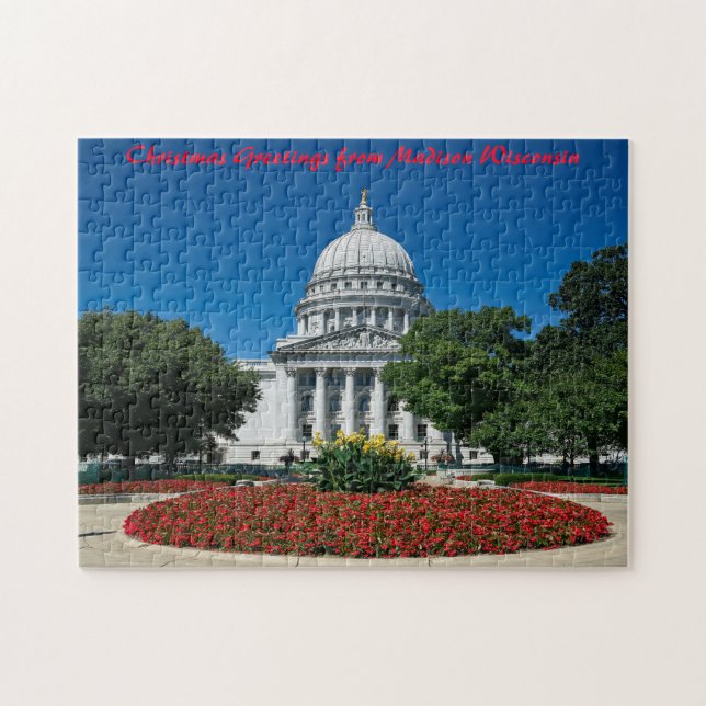 Puzzle Madison Wisconsin. Saludos de Navidad (Horizontal)