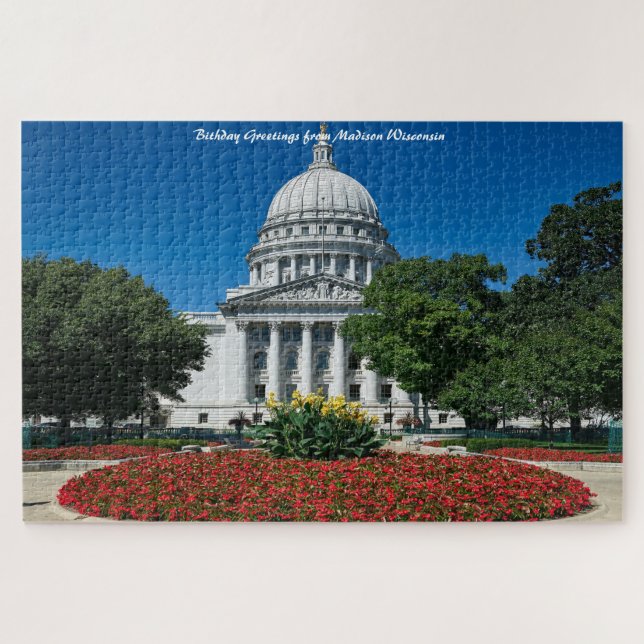 Puzzle Madison Wisconsin. Saludos navideños Jigsaw Puzz (Horizontal)