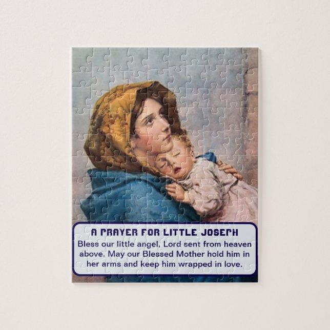 Puzzle Madonna con Christ Child Baby Boy Keepsake (Vertical)