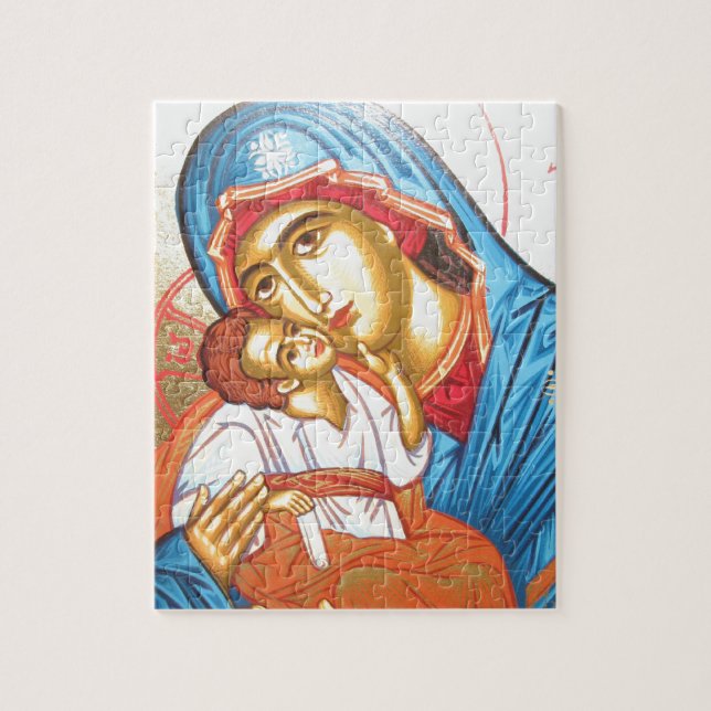 Puzzle Madonna con oro religioso bizantino del icono de (Vertical)