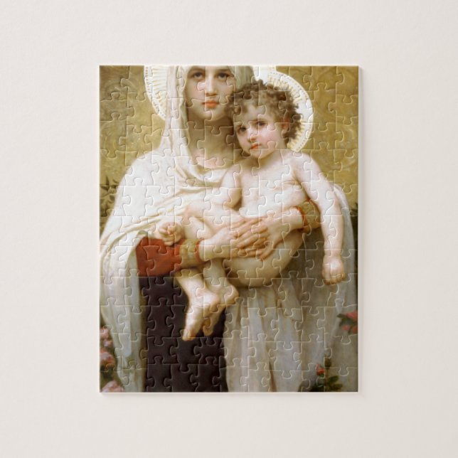 Puzzle Madonna de los rosas y del niño infantil Jesús (Vertical)