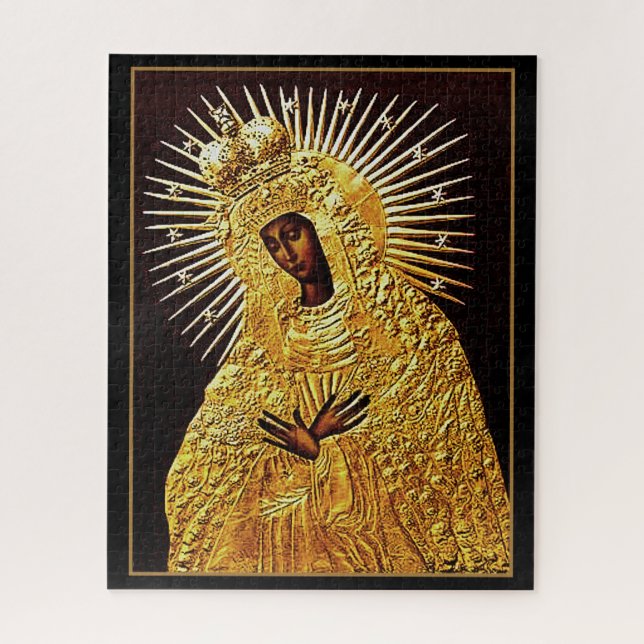Puzzle Madonna negra en la oración ... arte fino (Vertical)