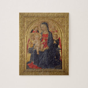 Puzzle Madonna y niño con los ángeles, c.1467 (aceite en