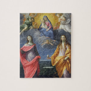 Puzzle Madonna y niño con St. Lucy y Maria Magdalena