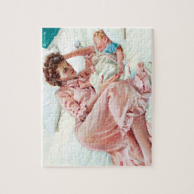 Puzzle Madre Adorando a su bebé (Vertical)