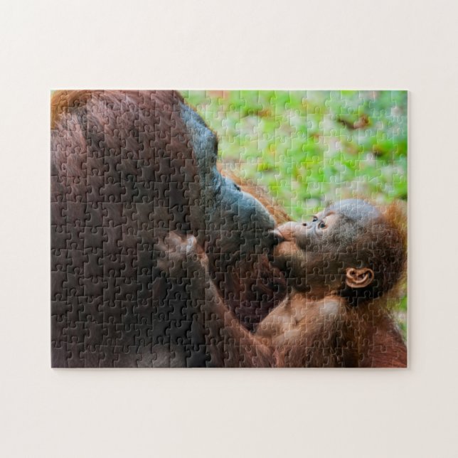 Puzzle Madre de orangután y bebé (Horizontal)