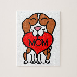 Puzzle Madre del corazón de Beagle de mano