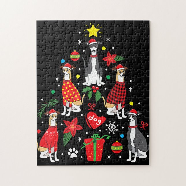 Puzzle Madre del perro del árbol de ornamentos de Navidad (Vertical)