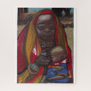 PUZZLE MADRE E HIJO AFRICANOS
