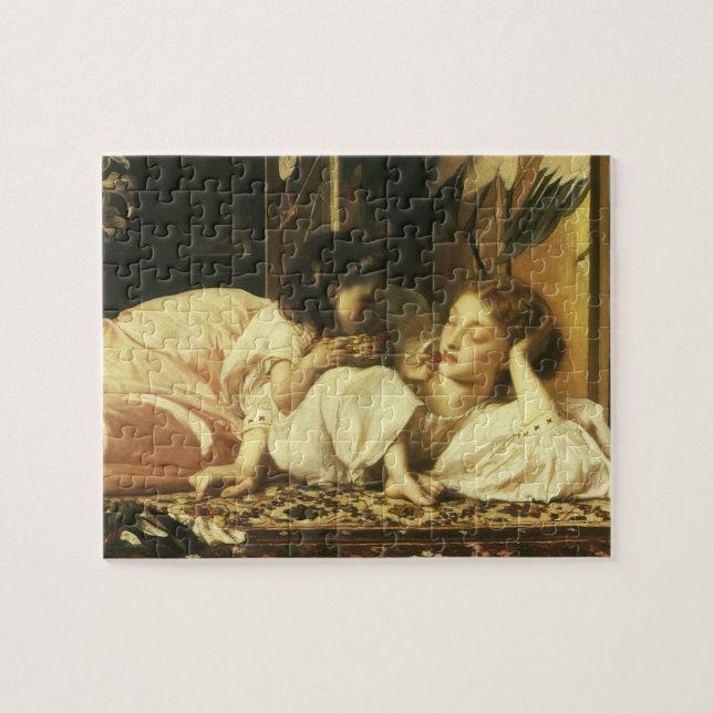 Puzzle Madre e hijo (alias cerezas) por Lord Leighton (Horizontal)