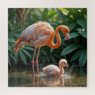 Puzzle Madre Flamingo Con Chick