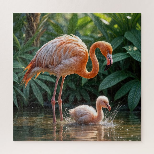 Puzzle Madre Flamingo Con Chick (Vertical)