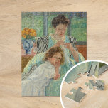 Puzzle Madre joven masticando | Mary Cassatt<br><div class="desc">Madre joven masticando (1900) por la artista impresionista estadounidense Mary Cassatt. El arte original es una pintura al óleo sobre lienzo. El retrato muestra a una madre cosiendo a mano, mientras su hijo pequeño se inclina cerca de su regazo. Utilice las herramientas de diseño para agregar texto personalizado o personalizar...</div>