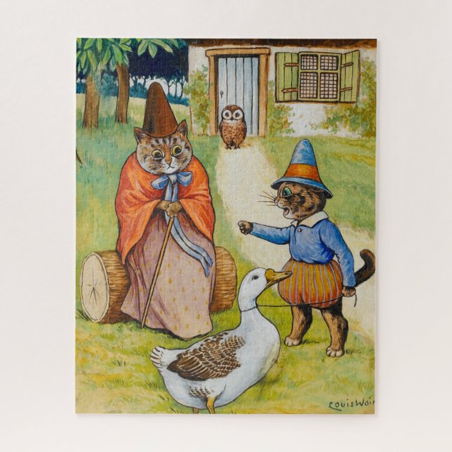 Puzzle Madre oca en casa por Louis Wain (Vertical)