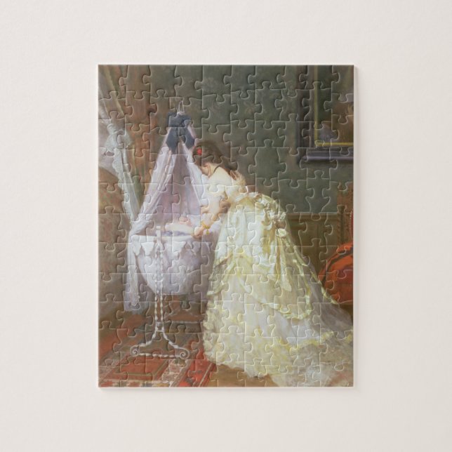 Puzzle Madre y bebé, 1869 (aceite en el panel) (Vertical)