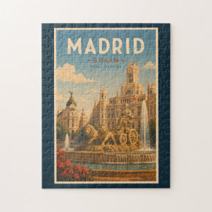 Puzzle Madrid España Fuente de Cibeles Ilustración Viaje