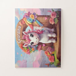 Puzzle Magia de Unicornio arcoiris personalizada