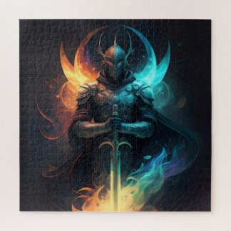 Puzzle Magia Elven: Caballero con espada encantada
