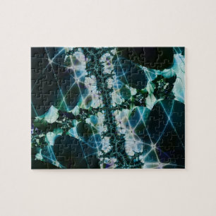 Puzzle Mágica   Arte fractal azul y verde