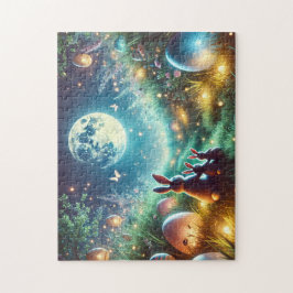 Puzzle Magical Easter Night Glowing Eggs & Bunnies