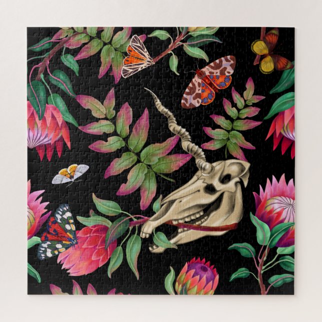 Puzzle Magical Forest Unicorn Dark Pattern. (Vertical)