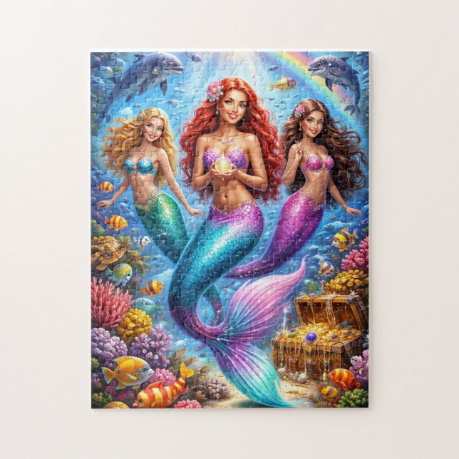 Puzzle Magical Mermaid Lagoon Bright Underwater Fantasy  (Vertical)