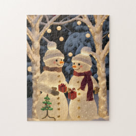 Puzzle Magical Snowman Christmas Lights