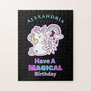 Puzzle Magical Unicorn Rainbow Birthday Personalize