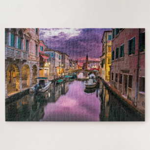 Puzzle Magnífica foto del atardecer en Venecia Italia