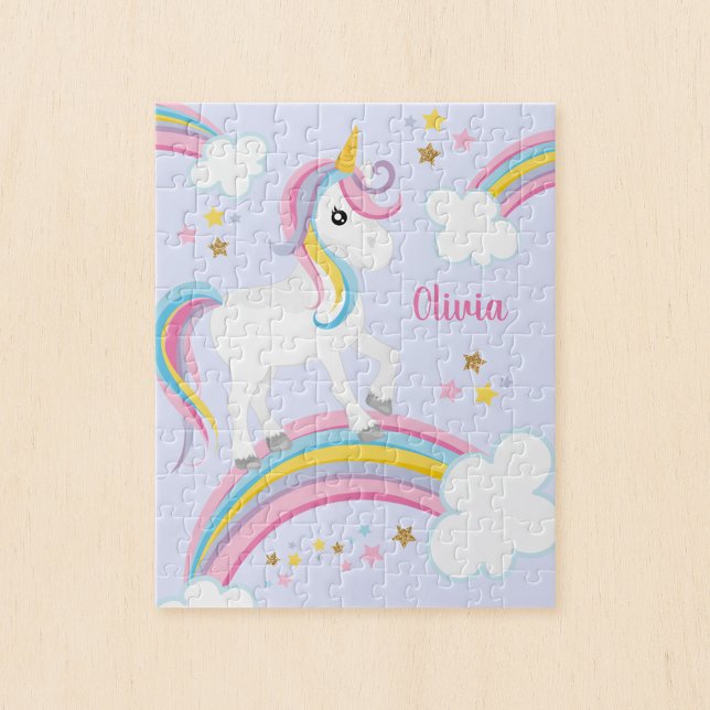 Puzzle Magnífico arcoiris Unicornio Púrpura Personalizado (Subido por el creador)