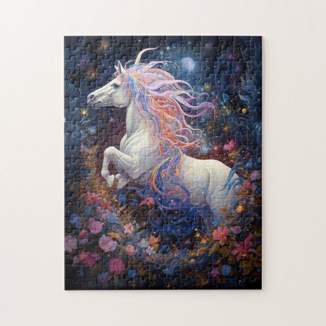 Puzzle Magnífico arte de fantasía de caballo blanco (Vertical)