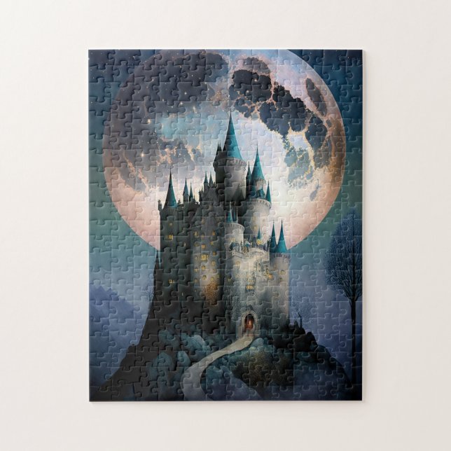Puzzle Magnífico Castillo de Fantasía Luna llena (Vertical)