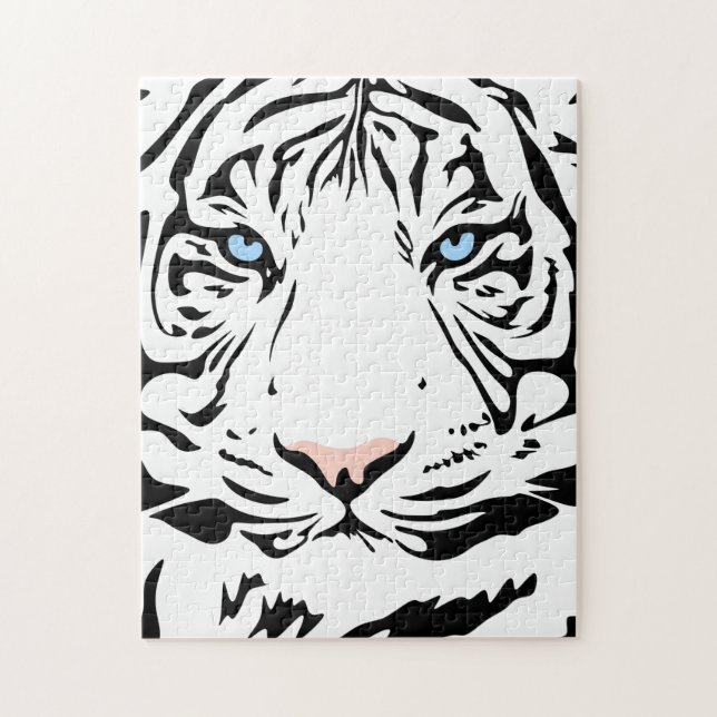Puzzle Magnífico Tigre Blanco| Grandes gatos (Vertical)