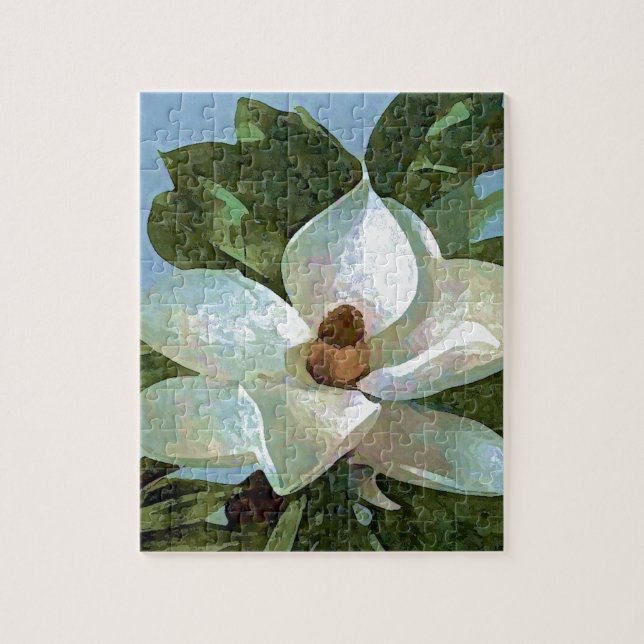 Puzzle Magnolia blosófica blanca (Vertical)