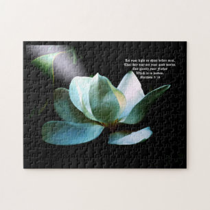 Puzzle Magnolia Closeup Spotlight Matthew 5:16