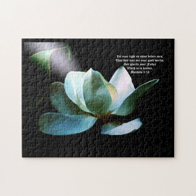 Puzzle Magnolia Closeup Spotlight Matthew 5:16 (Horizontal)
