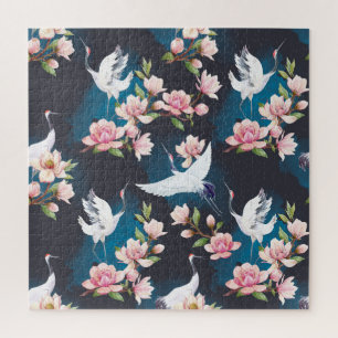 Puzzle Magnolia de la Cruz Roja: acuarela japonesa.