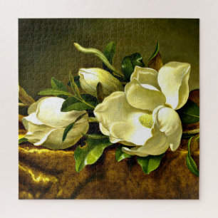 Puzzle Magnolias sobre tela de terciopelo de oro