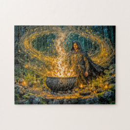 Puzzle Mago de fantasía dinámica con calderos mágicos bri