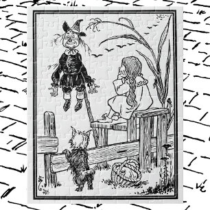 Puzzle Mago de Oz vintage, Dorothy Toto conoce al Espanta