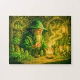 Puzzle Mago herbolario en pintura al óleo mística