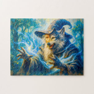 Puzzle Mago lobo que se transforma en estilo óleo de fant