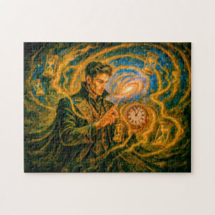 Puzzle Mago que dobla el tiempo en pintura al óleo encant