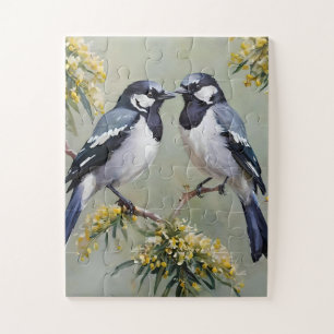 Puzzle Magpies Australianos En La Pintura De Petróleo De 